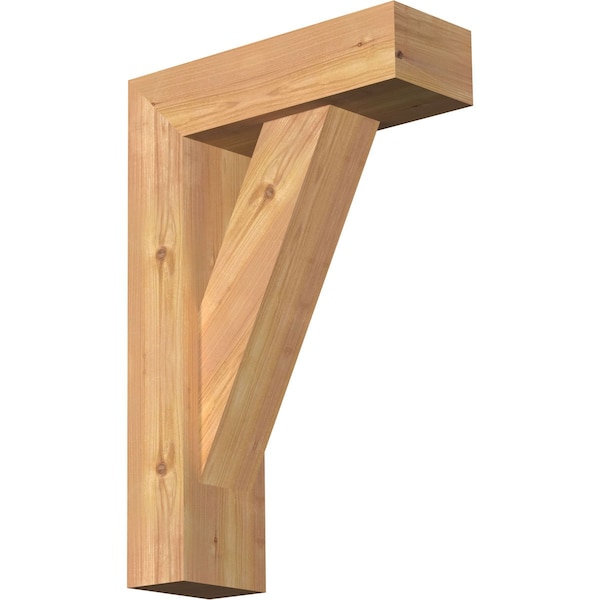 Ekena Millwork Traditional Block Smooth Bracket w/ Offset Brace, Western Red Cedar, 5 1/2"W x 16"D x 24"H BKT0604X16X24TRA05SWR - main